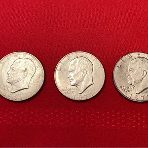 3 one dollar Eisenhower 1971 Coins